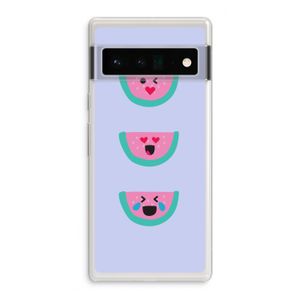 Smiley watermeloen: Google Pixel 6 Pro Transparant Hoesje
