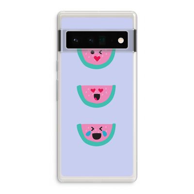 Smiley watermeloen: Google Pixel 6 Pro Transparant Hoesje