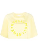 Stella McCartney t-shirt crop à logo floqué - Jaune