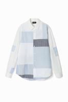 Gestreept patchwork overhemd - BLUE - M