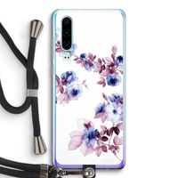 Waterverf bloemen: Huawei P30 Transparant Hoesje met koord Waterverf bloemen: Huawei P30 Transparant Hoesje met koord
