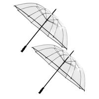 Falconetti stormparaplu - 2x - windproof - transparant - 110 cm - extra sterk
