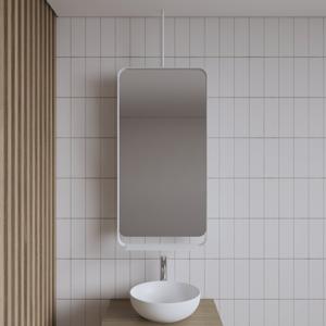 Badkamerspiegel Gliss Design Astra | 50x100 cm | Met planchet | Rechthoekig | Mat wit