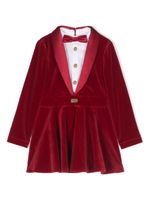 Elisabetta Franchi La Mia Bambina robe-blazer à design plissé - Rouge