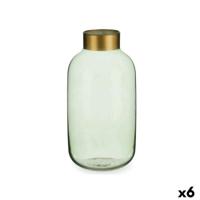 Vaas Gift Decor V1530IP-G V1530IP-G Groen Gouden Glas 14,5 x 29,5 x 14,5 cm (6 Stuks)