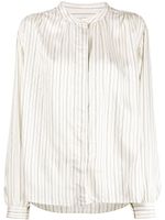 ISABEL MARANT chemise rayée à col montant - Blanc