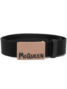 Alexander McQueen ceinture à logo imprimé - Noir