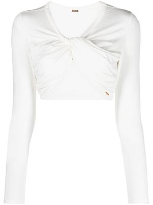 Cult Gaia haut crop Avani à détail torsadé - Blanc