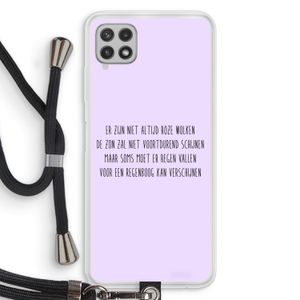 Regenboog: Samsung Galaxy A22 4G Transparant Hoesje met koord