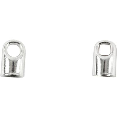 Creativ Company Eindkap, l: 7 mm, d 4,5 mm, verzilverd, 8 stuk/ 1 doos