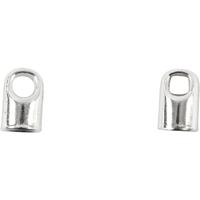Creativ Company Eindkap, l: 7 mm, d 4,5 mm, verzilverd, 8 stuk/ 1 doos