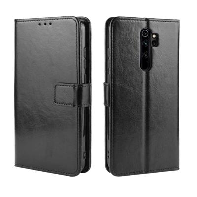 Voor Xiaomi Redmi Note 8 Pro retro Crazy Horse textuur horizontale Flip lederen draagtas met houder & kaartsleuven & fotolijstjes (zwart)