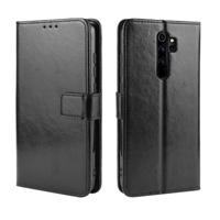 Voor Xiaomi Redmi Note 8 Pro retro Crazy Horse textuur horizontale Flip lederen draagtas met houder & kaartsleuven & fotolijstjes (zwart)