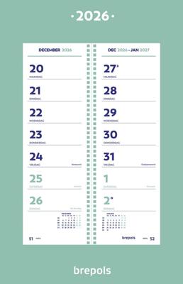 Brepols week omlegkalender op schild, 2026