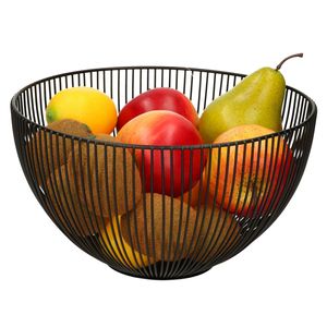 Fruitschaal/fruitmand rond zwart metaal 25 cm