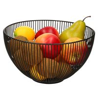 Fruitschaal/fruitmand rond zwart metaal 25 cm