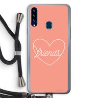 Friends heart: Samsung Galaxy A20s Transparant Hoesje met koord