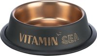 Trixie be nordic voer / waterbak rvs / rubber zwart / brons