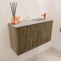 Toiletmeubel Mondiaz Joya Dlux | 70 cm | Meubelkleur Dusk | Faye wastafel Glace Wasbak Rechts | 1 kraangat