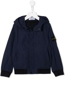 Stone Island Junior veste bomber à patch logo - Bleu