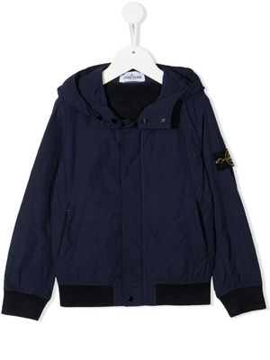 Stone Island Junior veste bomber à patch logo - Bleu