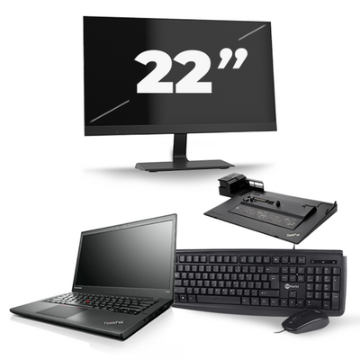 Lenovo ThinkPad T440s - Intel Core i5-4e Generatie - 14 inch - 8GB RAM - 256GB SSD - Windows 11 + 1x 22 inch Monitor