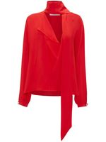 Victoria Beckham scarf-detail silk blouse - Rouge - thumbnail