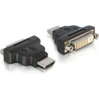 DeLOCK Adapter HDMI / DVI HDMI M DVI 25-pin FM Zwart - thumbnail