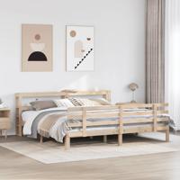 Bedframe met hoofdbord massief grenenhout 180x200 cm