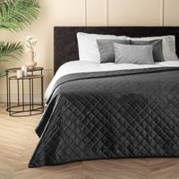 Bedsprei Velvet Ruit Antraciet Patroon 180x260 Cm Anti Allergie Fresh And Co - Dekbed-Discounter.nl