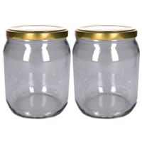 Weckpot/inmaakpot - Set van 6x stuks - 540 ml - glas - met schroefdeksel