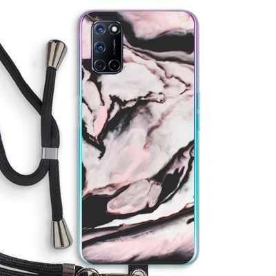 Roze stroom: Oppo A72 Transparant Hoesje met koord