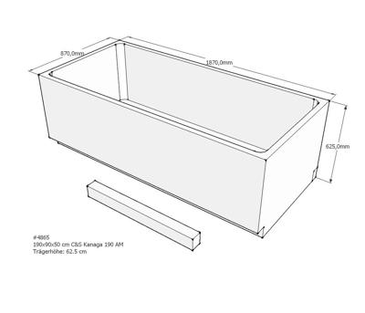 Xenz beterbad baddrager voor kanaga 190x90cm