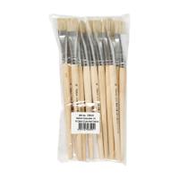 Creativ Company Nature line kwasten, afm 14, l: 20 cm, b: 15 mm, plat, 12 stuk/ 1 doos