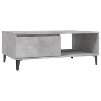 The Living Store Middentafel - Betongrijs - 90 x 60 x 35 cm - Spaanplaat en Metaal