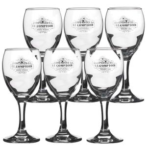 Urban Living witte wijnglazen Comptoir - gedecoreerd glas - 6x stuks - 205 ml