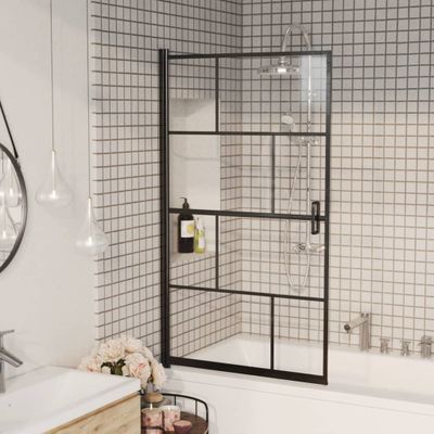 VidaXL Douchewand 80x140 cm esg zwart