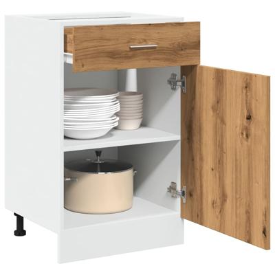 Onderkast met lade 50x46x81,5 cm bewerkt hout artisanaal eiken