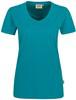 Hakro 181 Women's V-neck shirt MIKRALINAR® - Emerald - 3XL