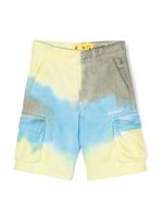 Off-White Kids short cargo à imprimé tie dye - Jaune