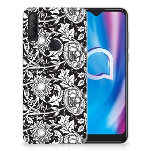 Alcatel 1S (2020) TPU Case Black Flowers