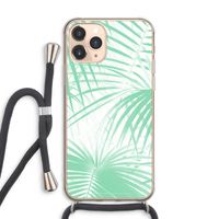 Palmbladeren: iPhone 11 Pro Max Transparant Hoesje met koord