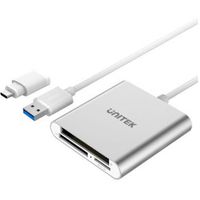 UNITEK Y-9313D geheugenkaartlezer USB 3.2 Gen 1 (3.1 Gen 1) Type-A Zilver - thumbnail