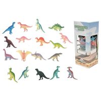 18x Plastic speelgoed dinosaurussen 6 cm - thumbnail