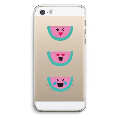 Smiley watermeloen: iPhone 5 / 5S / SE Transparant Hoesje