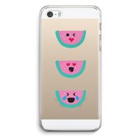 Smiley watermeloen: iPhone 5 / 5S / SE Transparant Hoesje