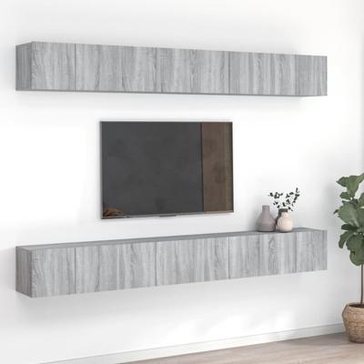 Tv-meubelen 8 st 60x30x30 cm bewerkt hout grijs sonoma eiken