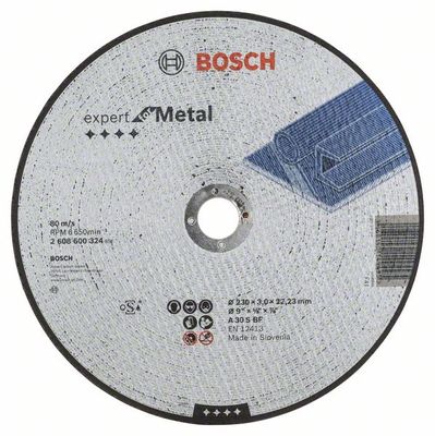 Bosch Accessoires Doorslijpschijf recht Expert for Metal A 30 S BF, 230 mm, 22,23 mm, 3,0 mm - 1 stuks - 2608600324