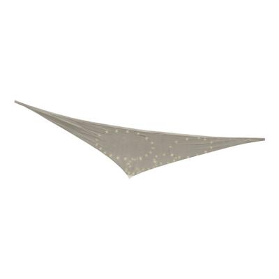 Schaduwdoeken Grijs 3 x 3 x 3 m LED Licht Buitenkant Zon Zonnetent Schaduwdoeken Grijs 3 x 3 x 3 m LED Licht Buitenkant Zon Zonnetent