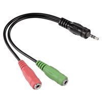 Hama Jack Adapter 4-pin 3.5 Mm Jack Plug - 2x 3.5 Mm Jack Socket Hama Jack Adapter 4-pin 3.5 Mm Jack Plug - 2x 3.5 Mm Jack Socket